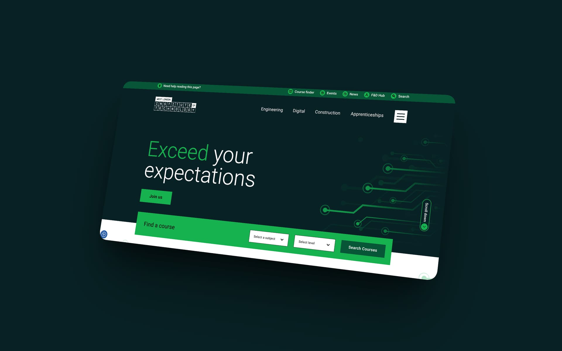 West London Institute of Technology project screenshot